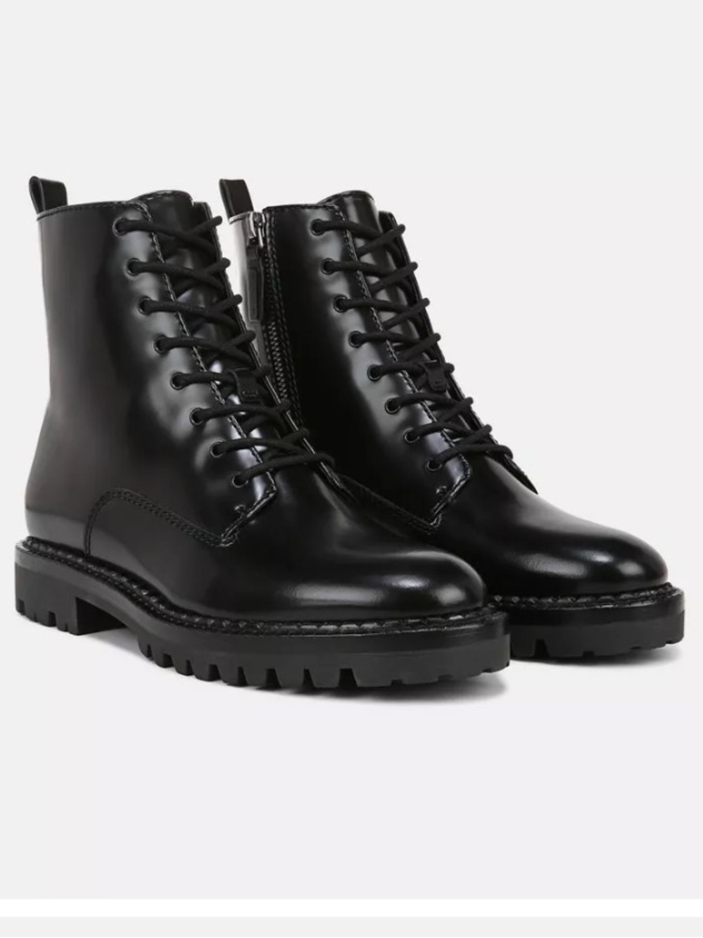 Vince Cabrera Lug Sole Leather Lace-Up Boots